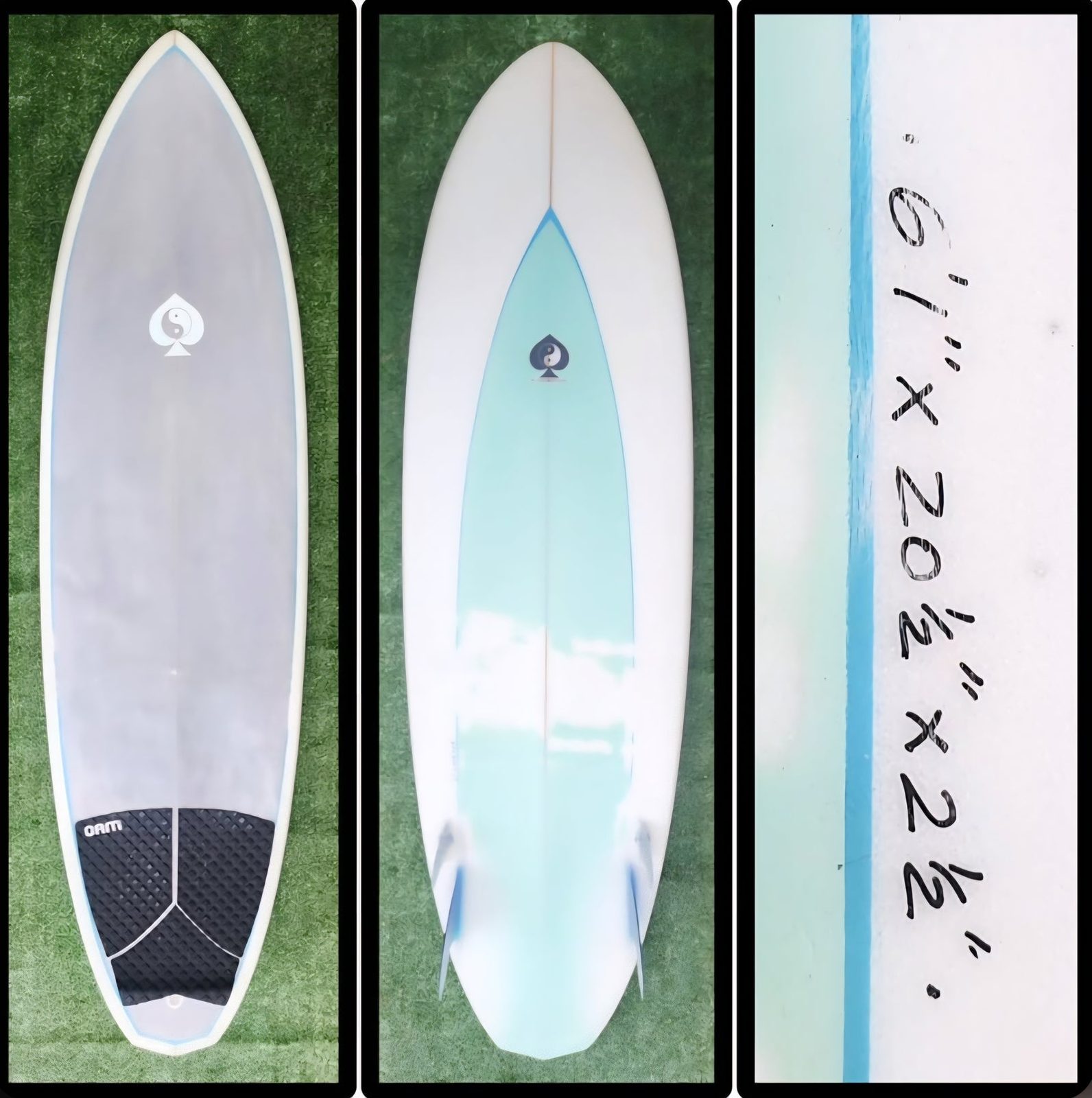 6'1 SpadeSurfboards Glass In Twinzer