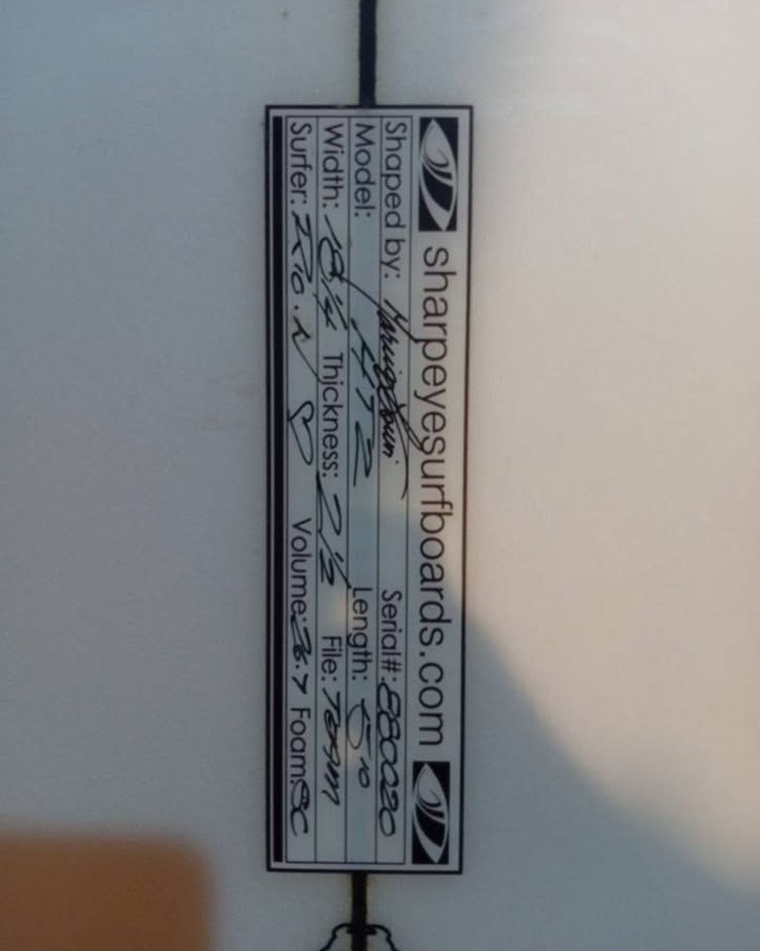 Sharp Eye team board 5'10 28.7L, Rio Waida label, photo 3